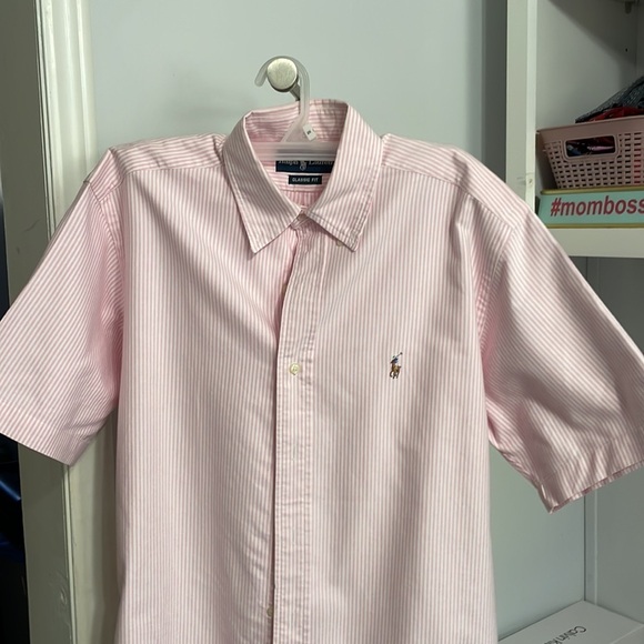 Ralph Lauren Classic fit striped pink shirt size M - Picture 7 of 10